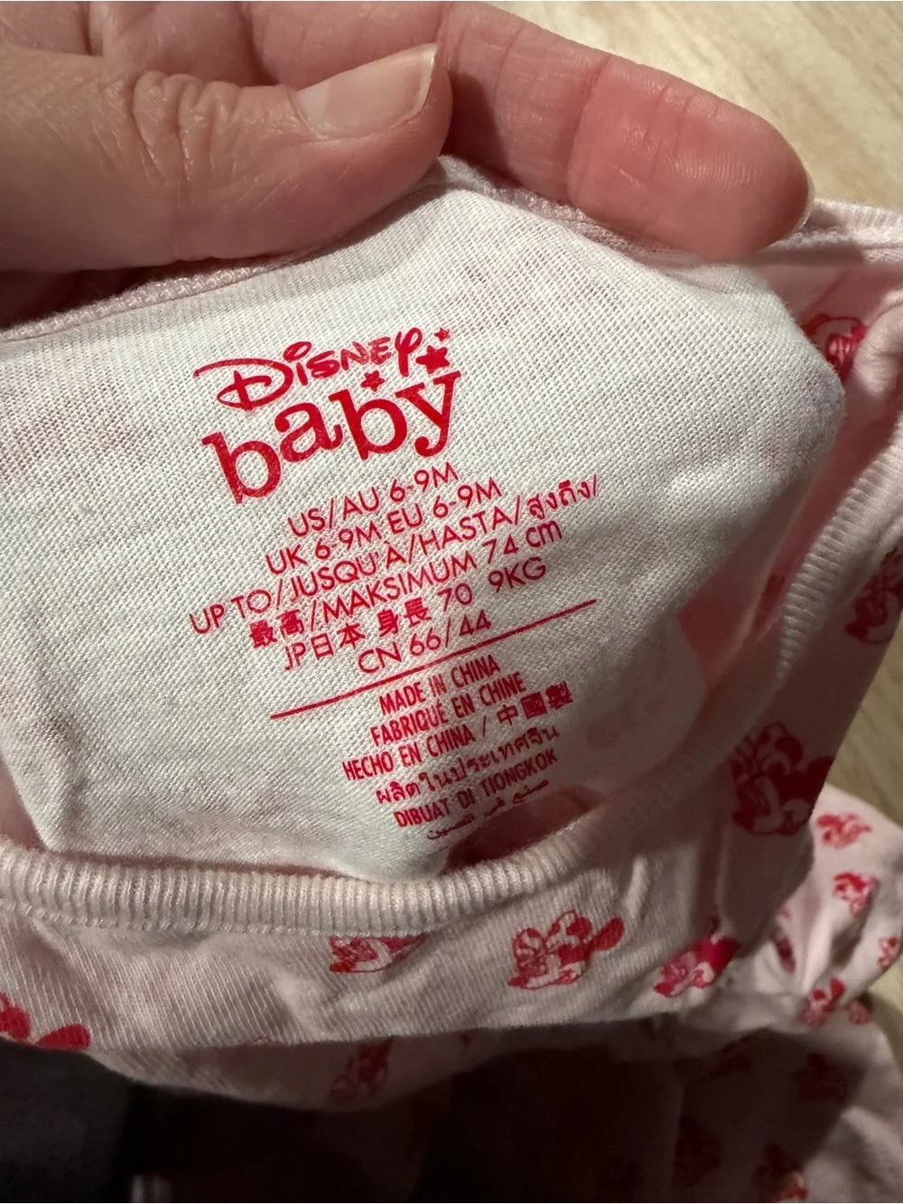Disney Baby Pink Underwear with Red Character Print